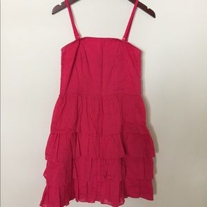 Express Fuchsia Ruffle Dress